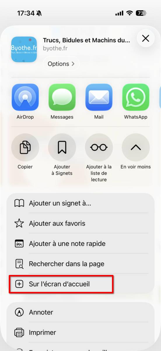 raccourci site iphone 4 | Créer un accès rapide à un site web sur son iPhone