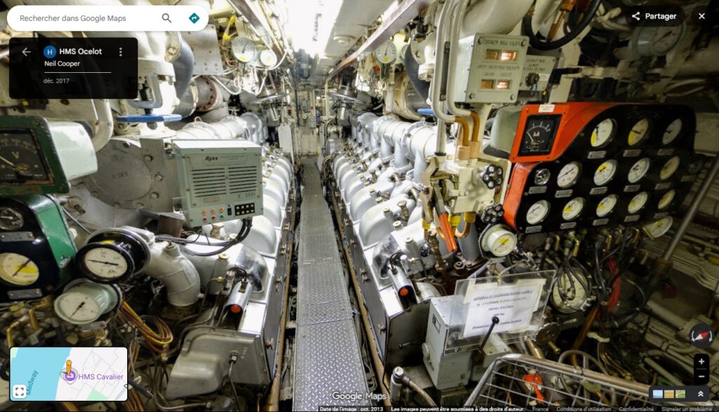Visitez un ancien sous-marin britannique grâce à Google Street View 1 hms ocelot salle machines | Visitez un ancien sous-marin britannique grâce à Google Street View