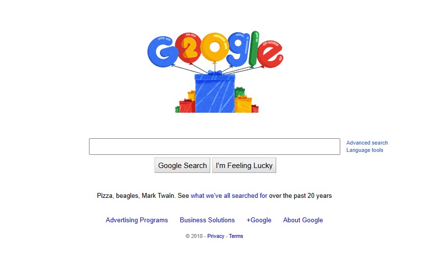 2018 : Google fête ses 20 ans