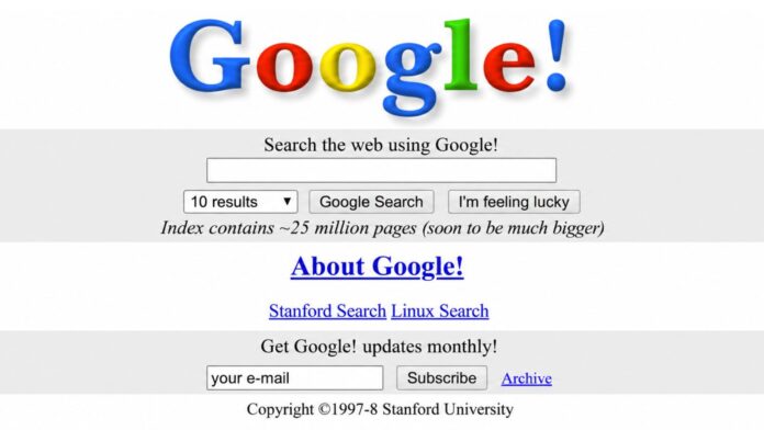 L'évolution de la page d'accueil de Google depuis 1998