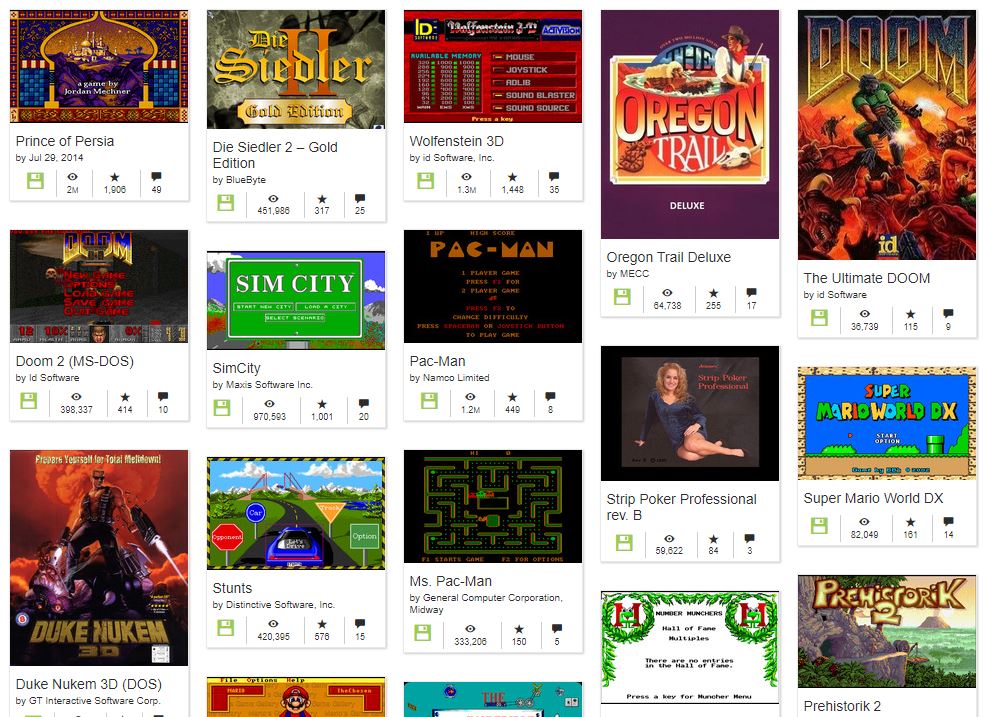 internet archive collection jeux ms dos