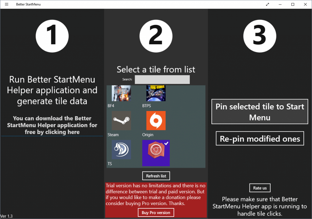 Personnaliser le menu Démarrer de Windows 10 avec Better StartMenu 3 Ajout d'une icône au menu Démarrer.