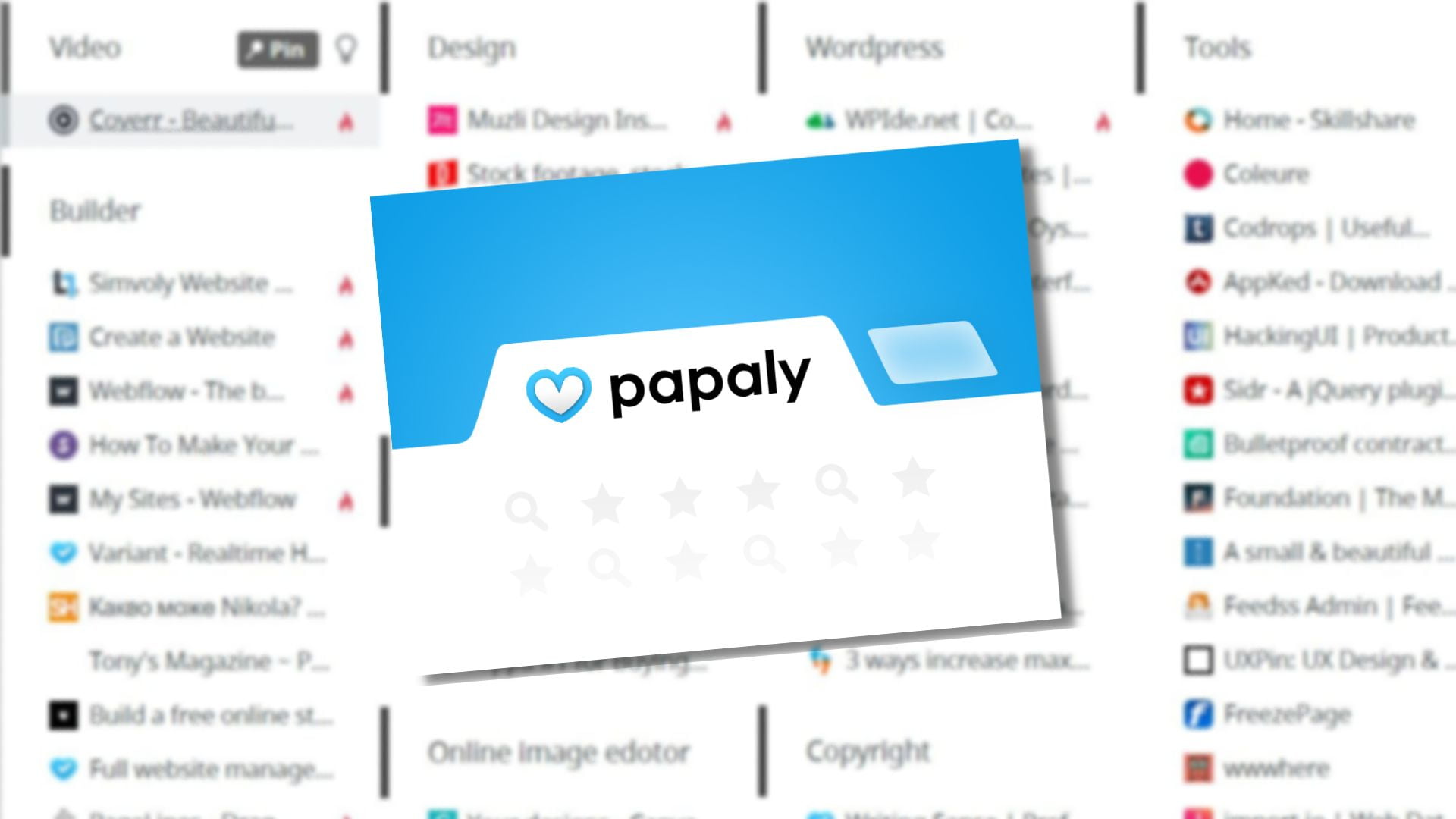 Papaly, gestionnaire de favoris