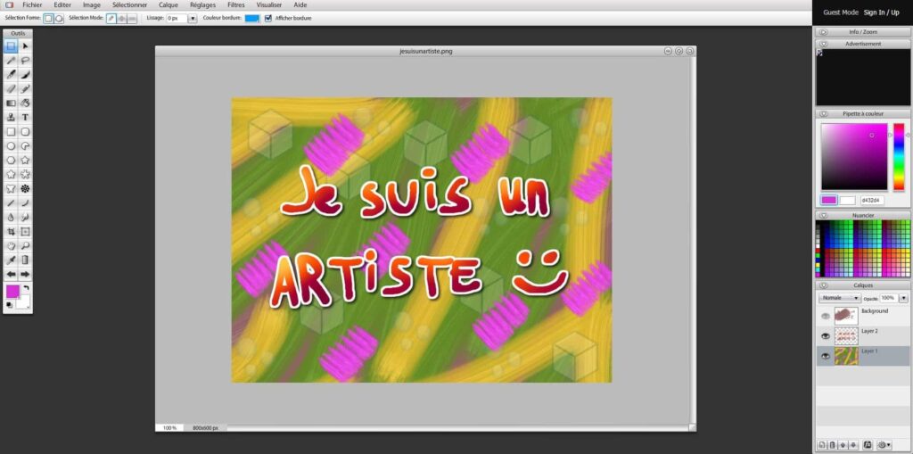 Retouchez vos images facilement avec Sumo Paint 1 L'interface de Sumo Paint