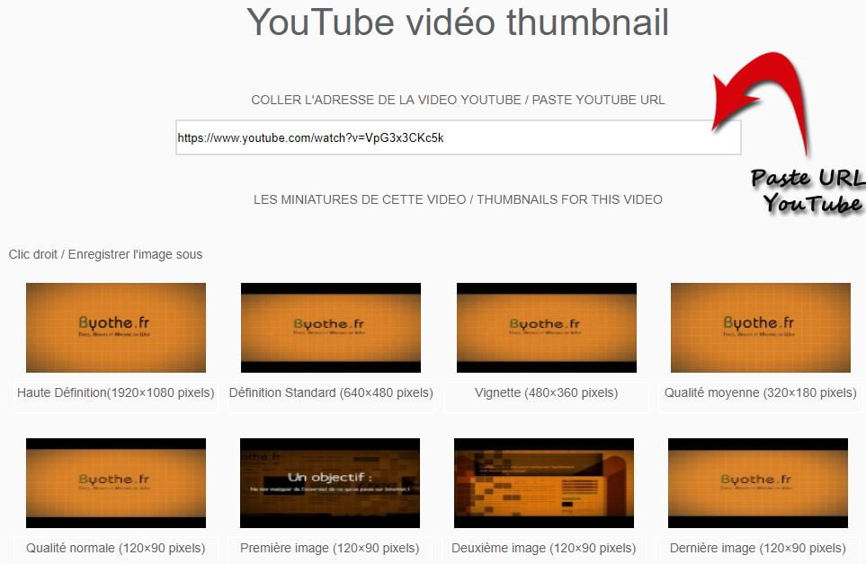 youtube thumbnail | Récupérer la miniature d'une vidéo YouTube
