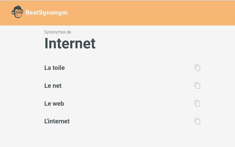 best synonym internet
