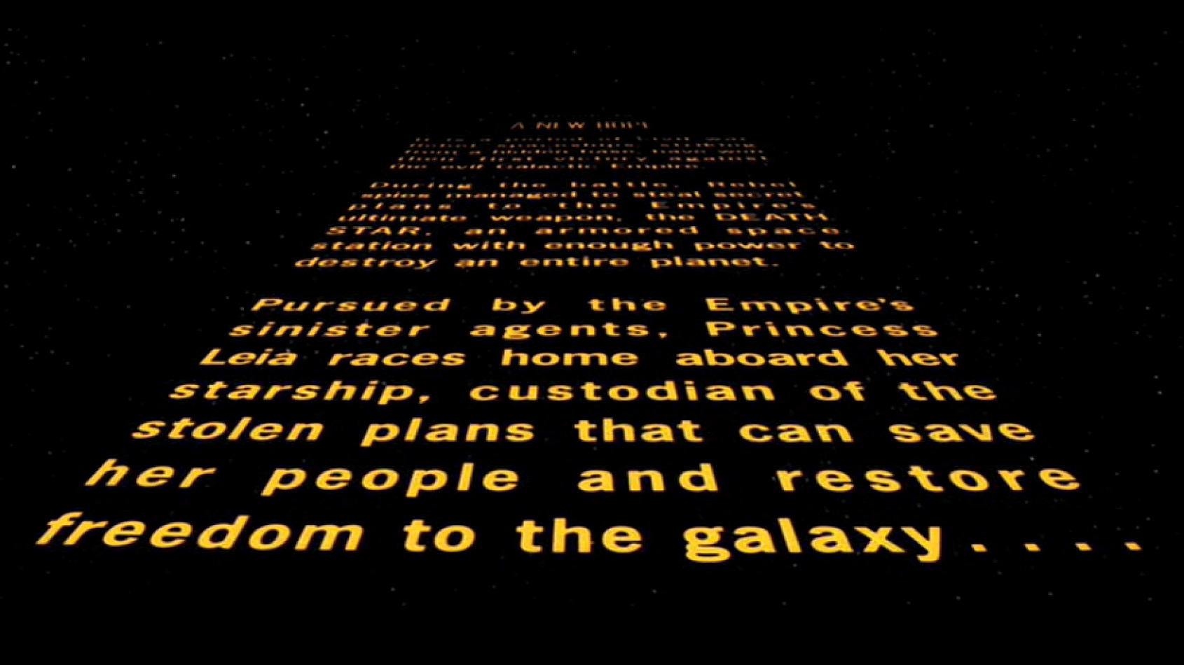 star wars new hope | Comment le générique d'ouverture de Star Wars a-t-il été filmé ?