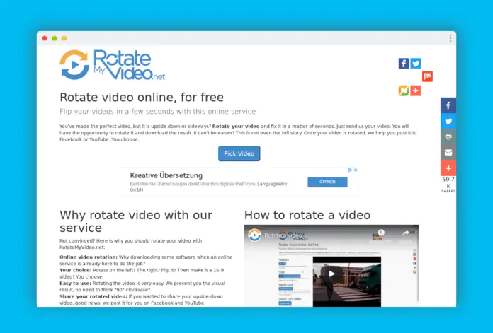 rotatemyvideo rotation video en ligne
