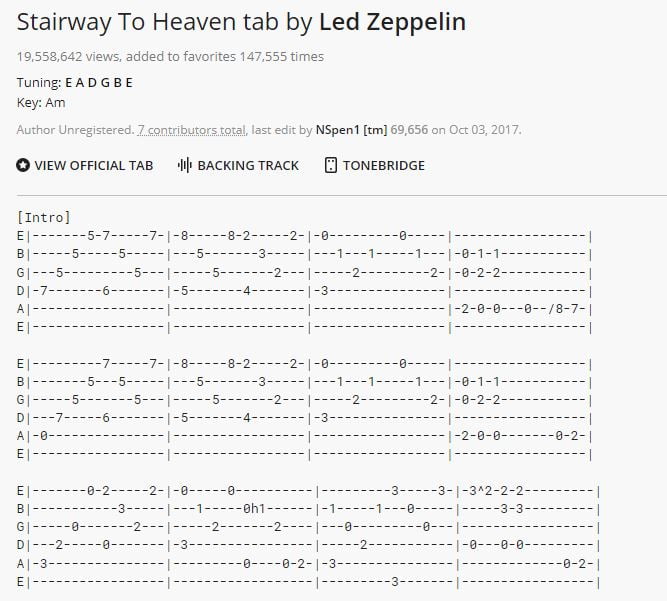 ultimate guitar stairway to heaven