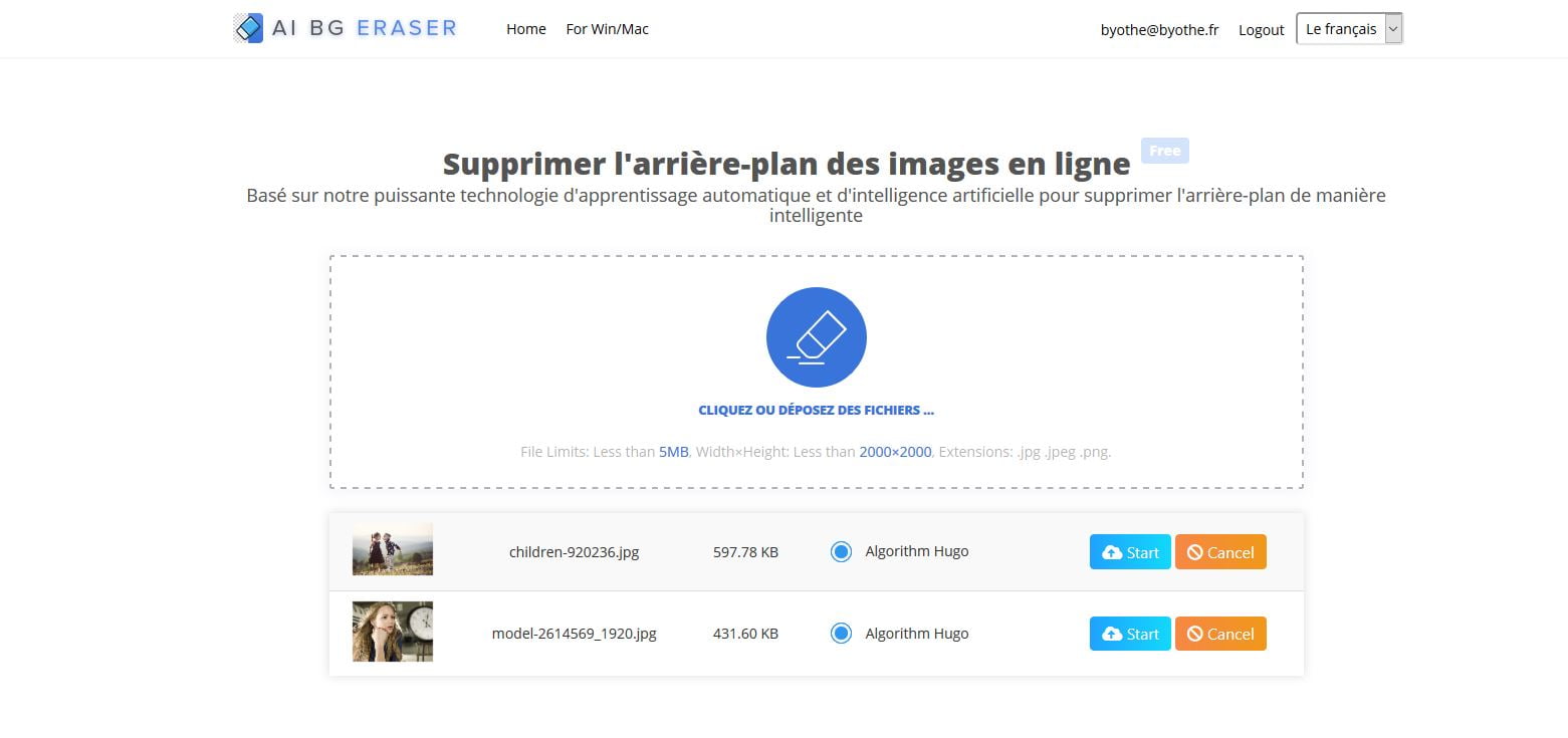 ai bg eraser suppression arriere plan