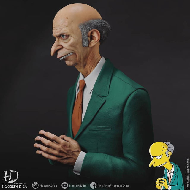 Burns - portraits réalistes des Simpsons