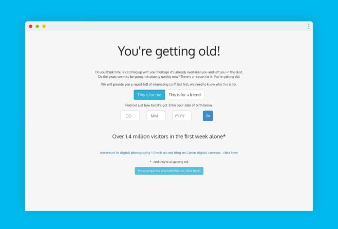 You're getting old : un site qui vous dit que vous êtes vieux !