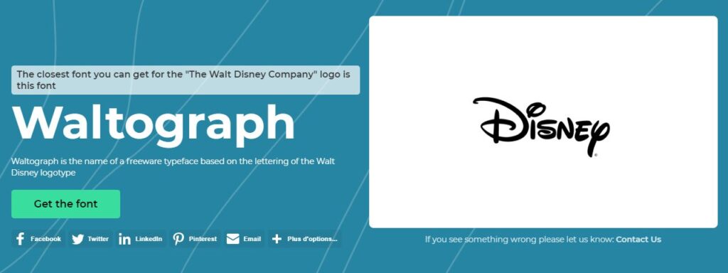 Font in Logo permet de retrouver les polices de logos - Disney