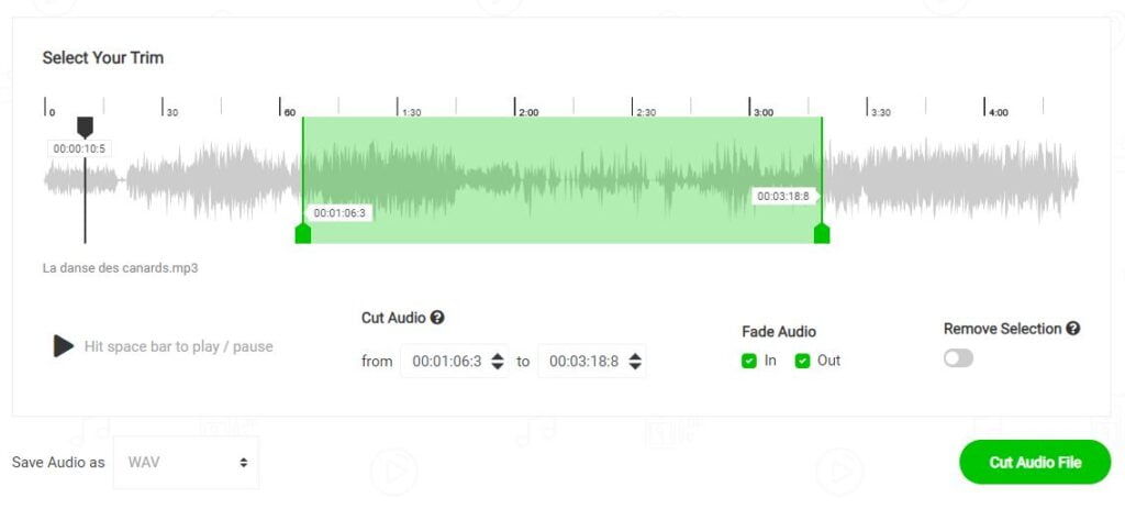 mp3cutter editeur audio gratuit et en ligne