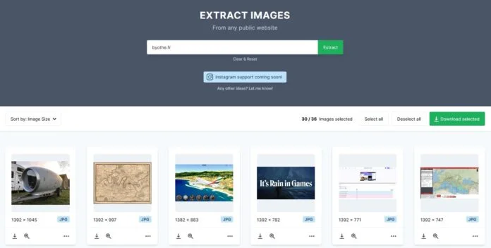 extract images byothe