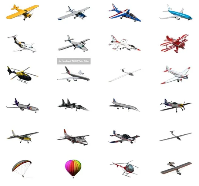GeoFS, un "Flight Simulator" jouable dans le navigateur web - Liste des avions