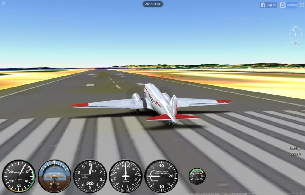 GeoFS, un "Flight Simulator" jouable dans le navigateur web - Décollage de Nice Geo-FS