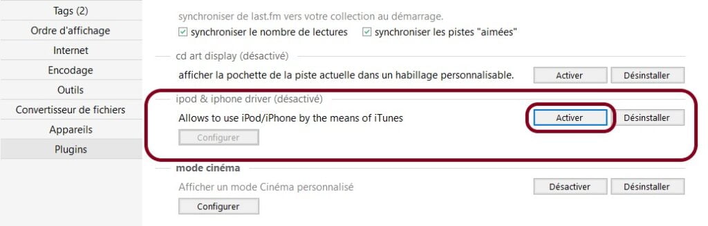 musicbee itunes synchro 1