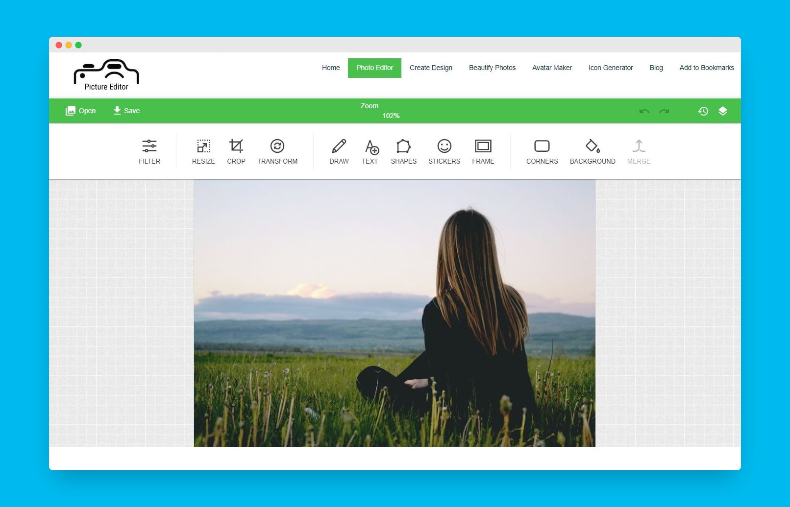 Picture Editor, a free, online and easy-to-use photo editing tool