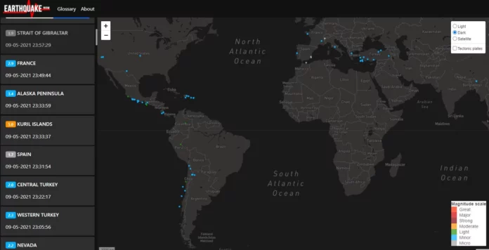 earthquake now carte secousses