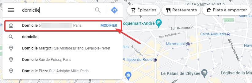 google maps modifier adresse ordinateur