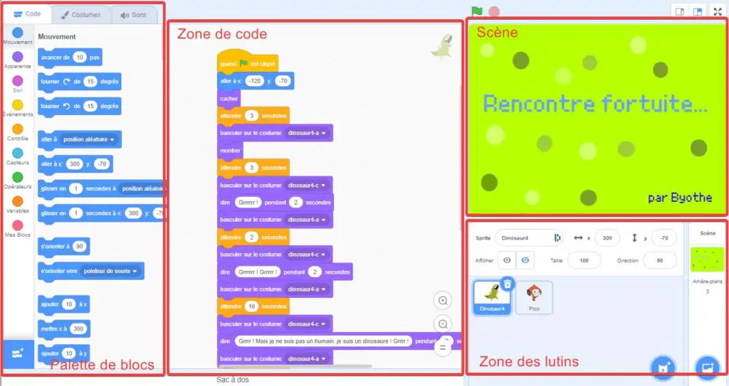 Scratch, le langage de programmation pour les enfants ! Interface