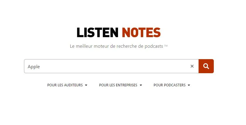 listen notes moteur recherche podcasts