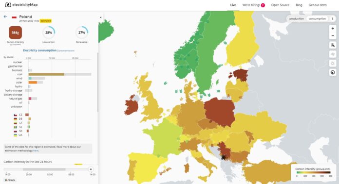 electricitymap europe pologne
