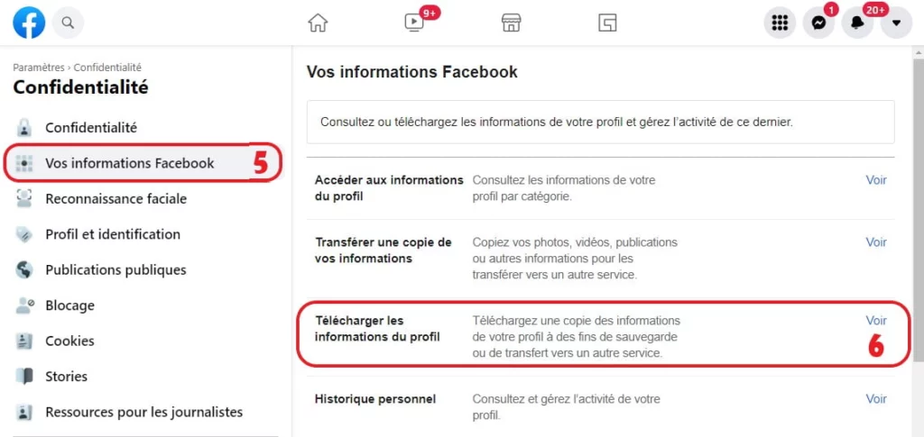 Comment télécharger toutes vos données Facebook ? 4 telecharger donnees facebook 4