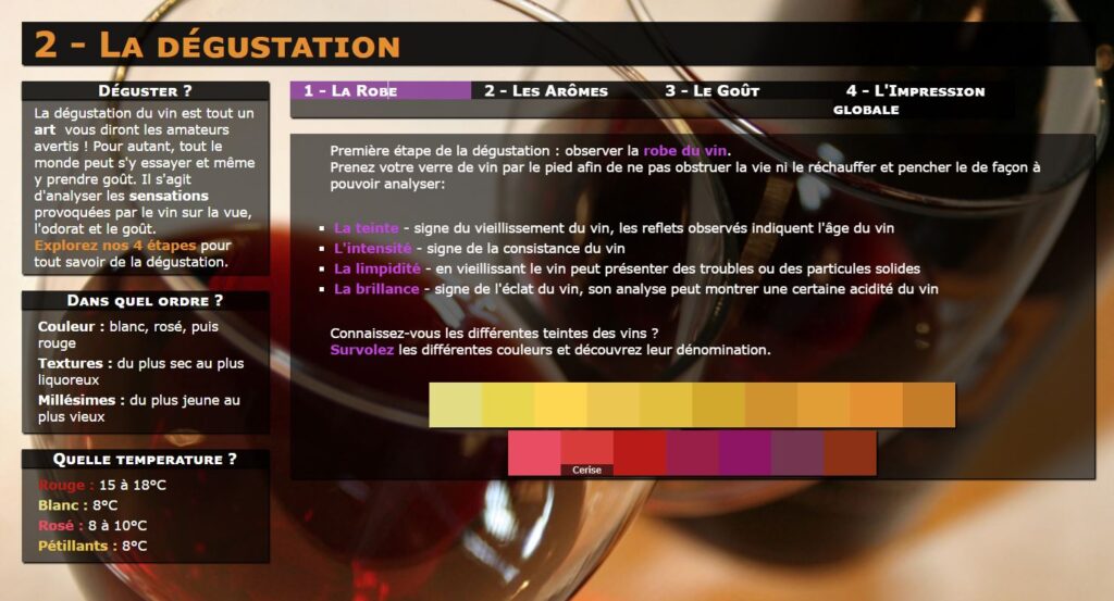 Ce petit guide du vin en France est interactif