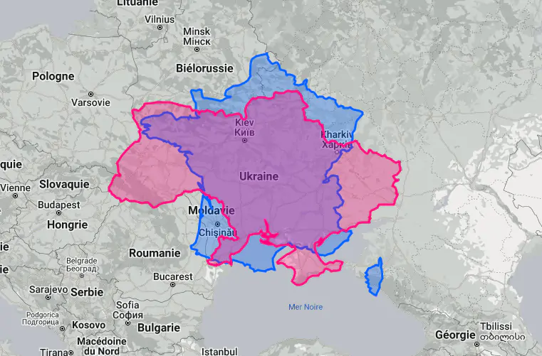 taille reel des pays - taille ukraine france - superficie ukraine france