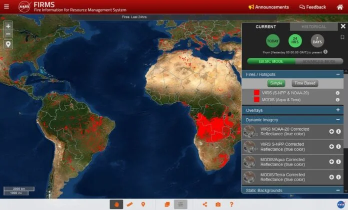 Carte des incendies en France et dans le monde en temps réel