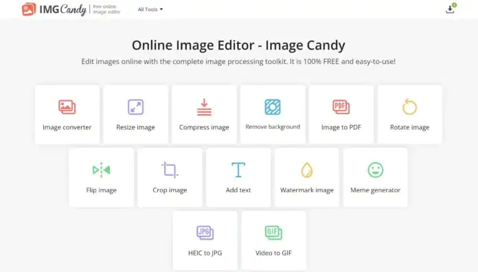 IMGCandy : boite à outil pour modifier des images en ligne
