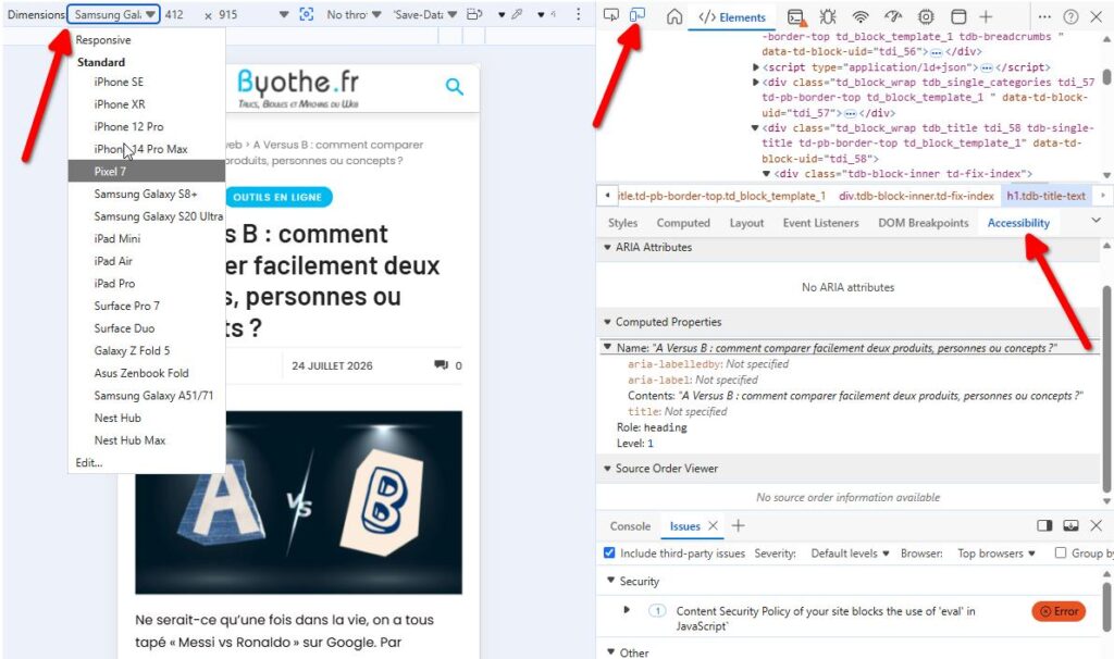 tester site web appareils edge | Tester un site web sur différents appareils ou résolutions d'écran