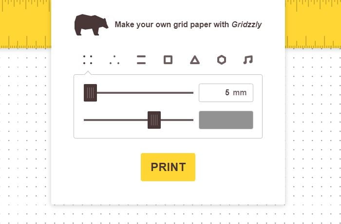 gridzzly papier quadrillage personnalise points | Gridzzly permet de créer du papier avec un quadrillage personnalisé à imprimer