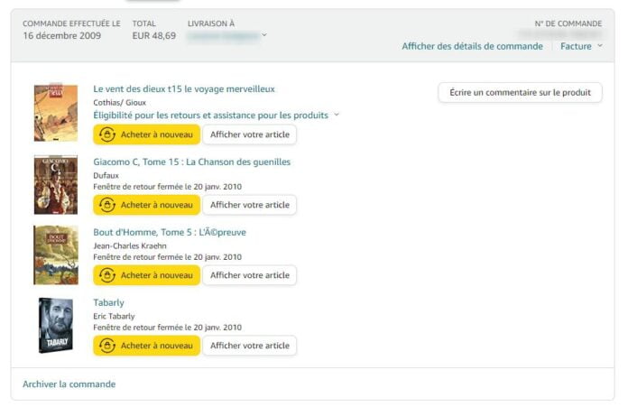 Comment retrouver votre premier achat sur Amazon