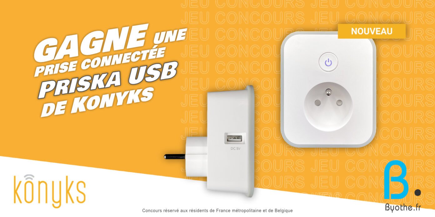 Prise Connectée WiFi Bluetooth® 2 Prises USB A Avec Compteur 16A Konyks 127898