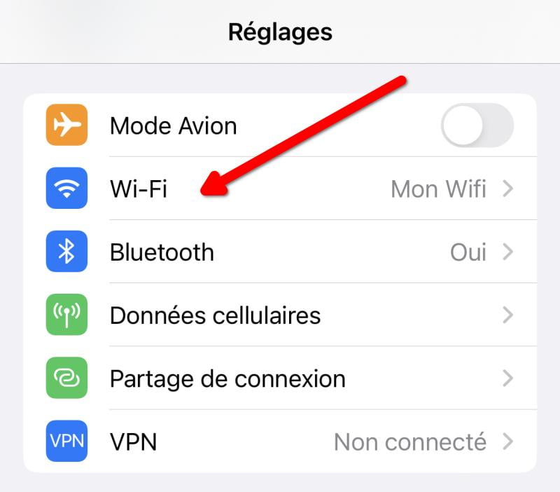 Accéder aux réglages WiFi sous iOS - Afficher les mots de passe WiFi enregistrés sur un iPhone