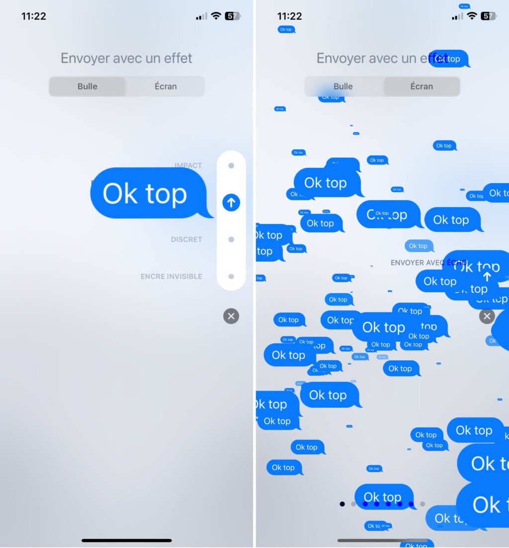 Envoyez des effets de bulle ou d'écran - Apple Messages et iMessage