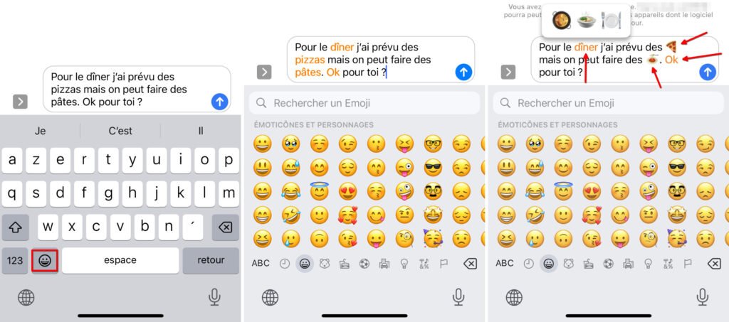 Remplacer des mots par des Emoji - Apple Messages et iMessage