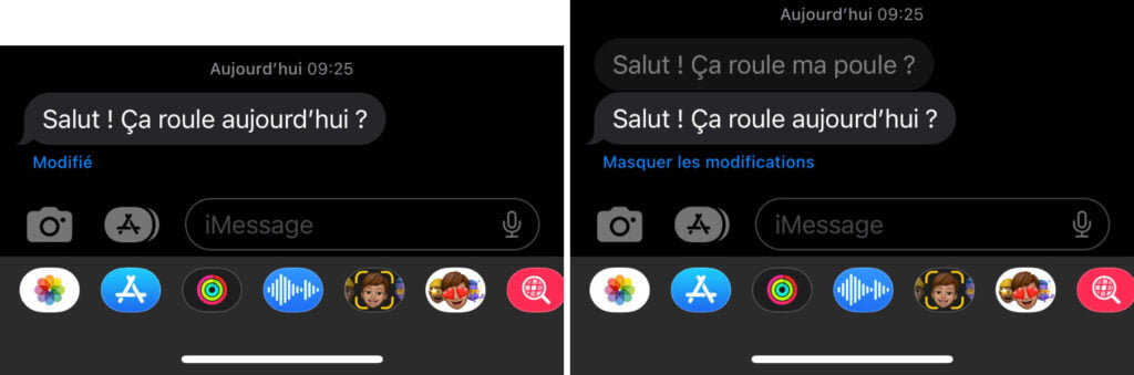 Modifier des messages récemment envoyés avec Apple Messages - iMessage