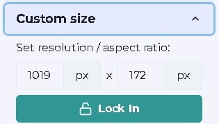 CropScore - l’onglet custom size