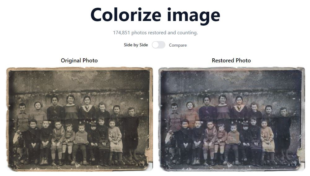 Restaurer des photos anciennes avec PhotoRestore.io