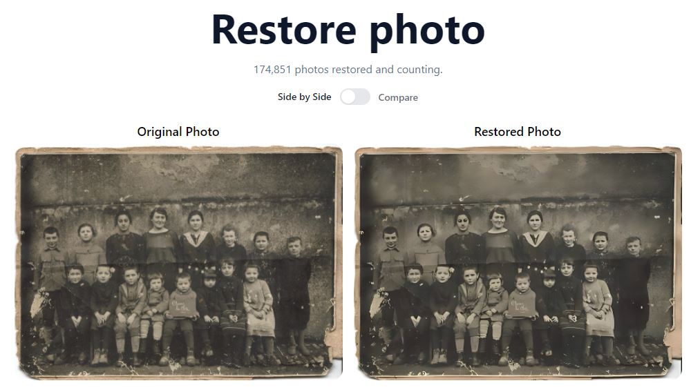 Restaurer des photos anciennes avec PhotoRestore.io