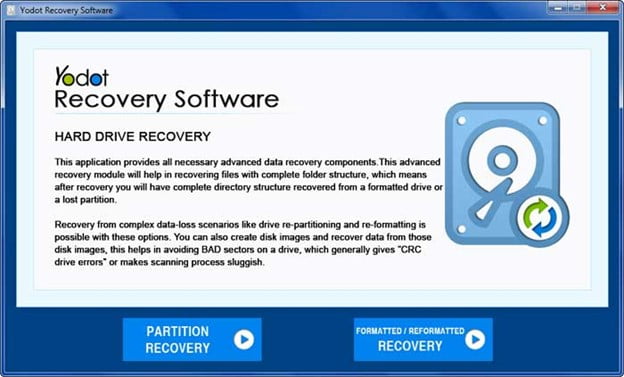 Yodot Hard Drive Recovery - récupérer des fichiers supprimés sur un ordinateur