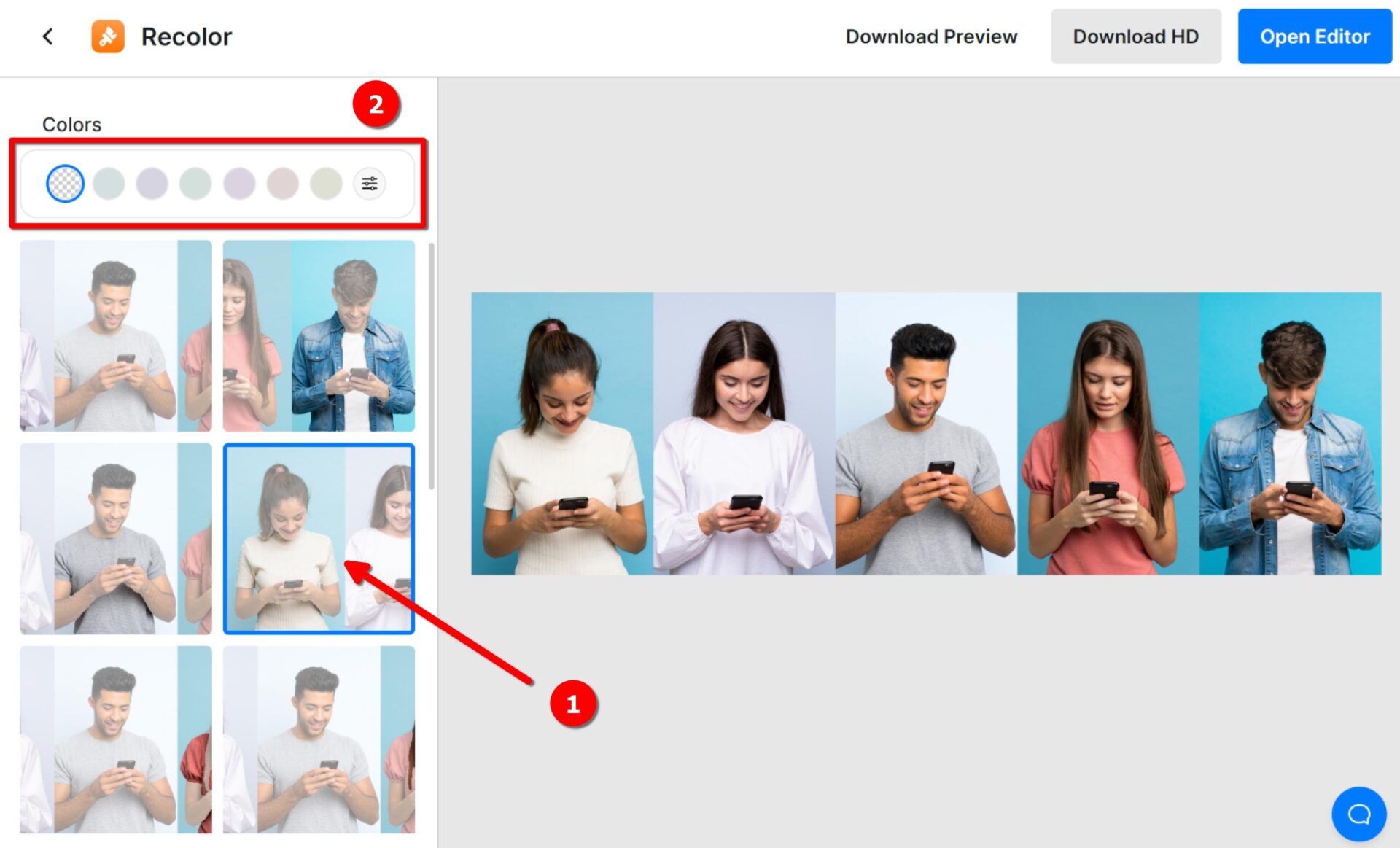Recolor: a tool to change the color of an image with AI
