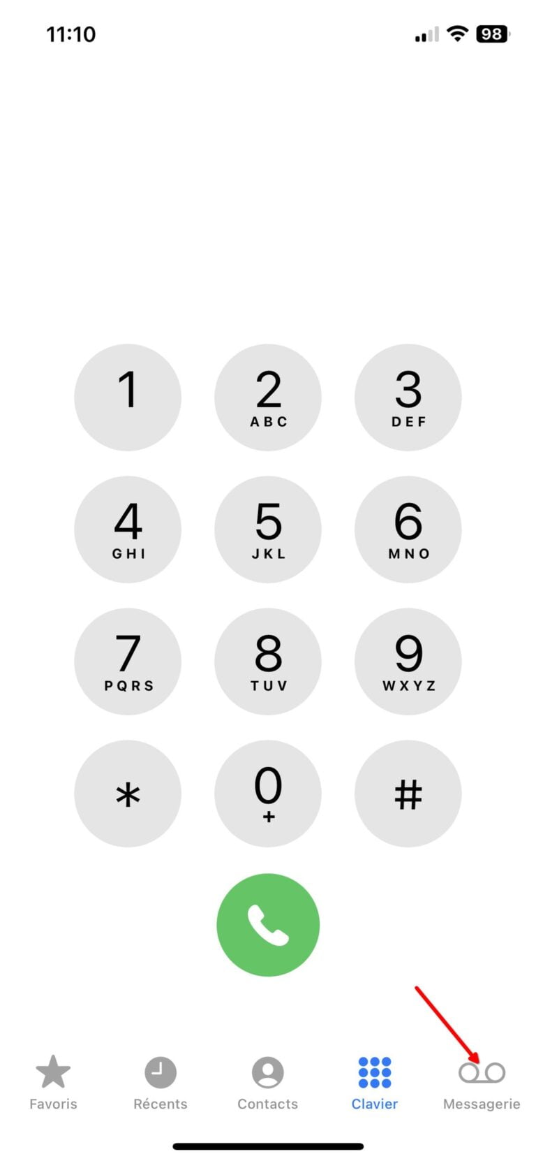 comment faire message vocal sur iphone