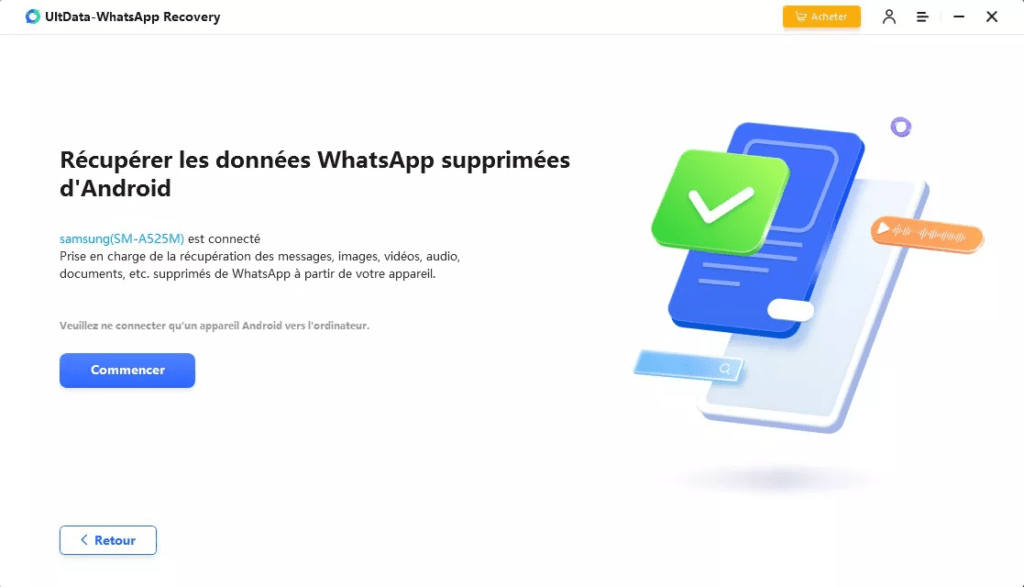 récupérer des messages Whatsapp sur Android - Tenorshare UltData WhatsApp Recovery