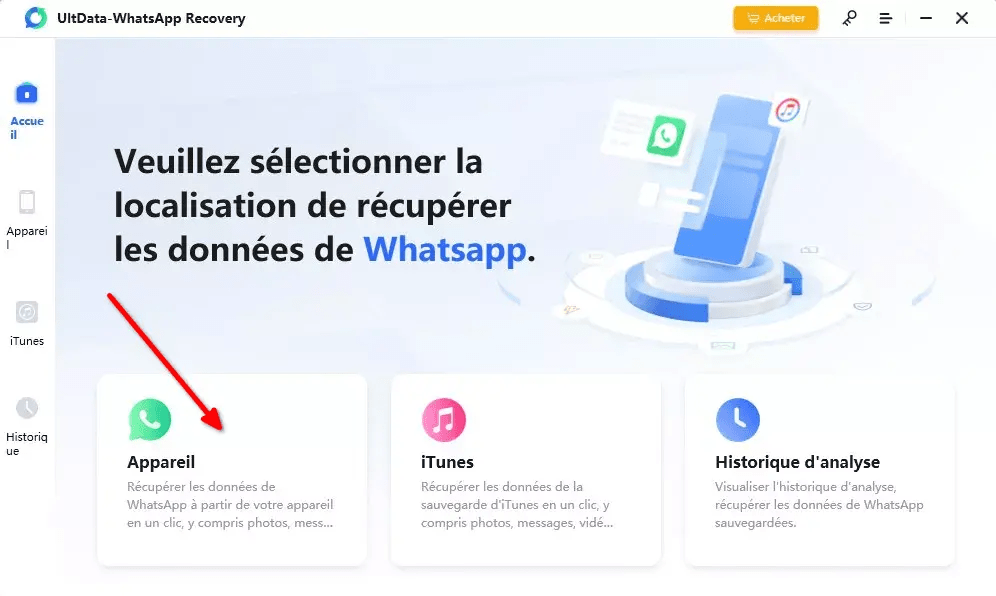 récupérer des messages Whatsapp sur Android - Tenorshare UltData WhatsApp Recovery