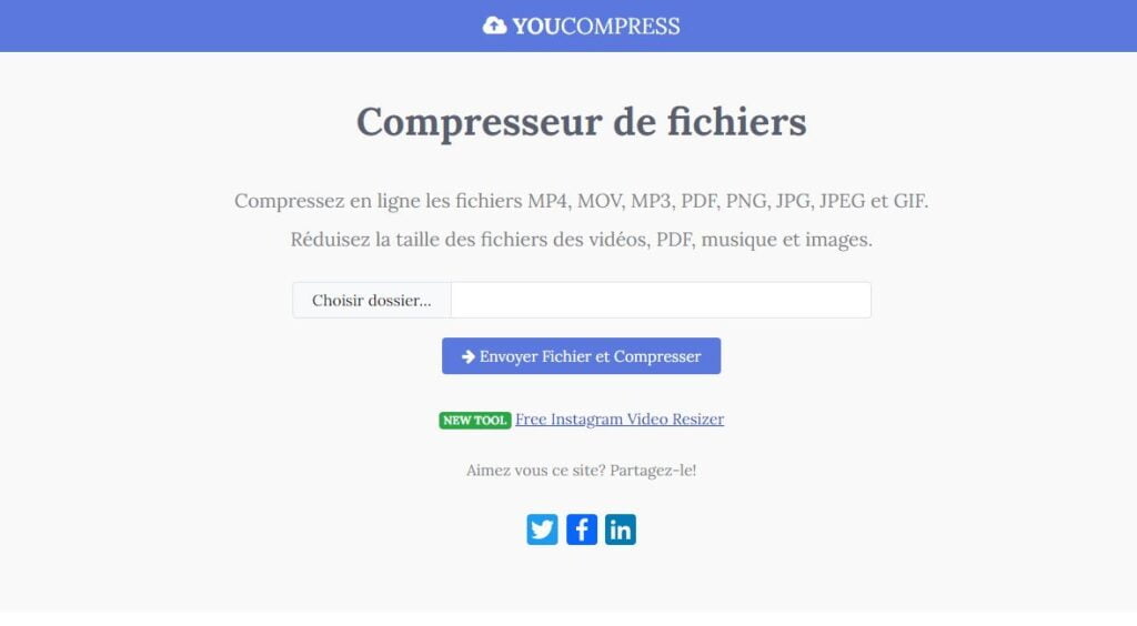 Compresser des fichiers en ligne gratuitement avec YouCompress
